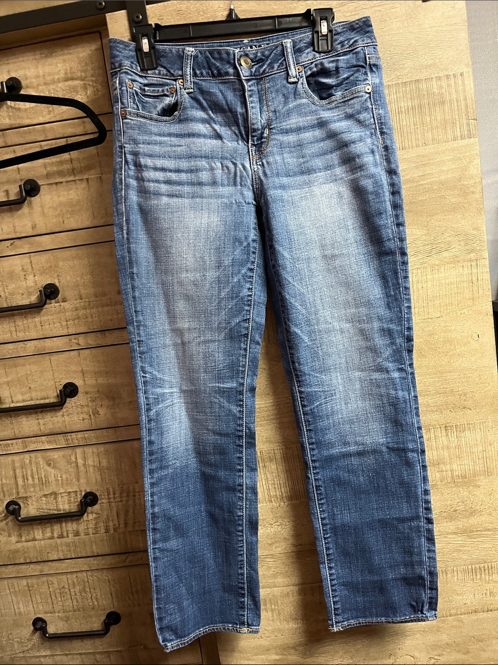 American Eagle Outfitters Light Blue Straight-Leg Jeans